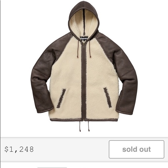 Supreme reversed shearling hooded jacket